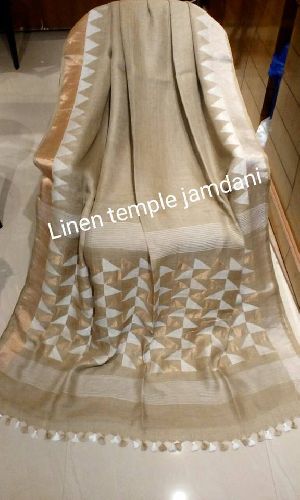 Temple linen jamdani sarees