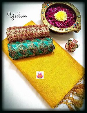 kutch lace tussar silk sarees