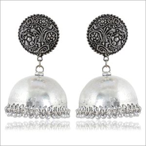 Silver Jhumki Earrings