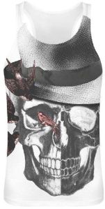 Skull And Swallows Sublimation Tank Top T-Shirt For Men