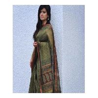 Maheshwari Green Handloom Bagh Print Saree