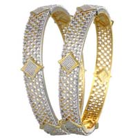Penny Jewels Antique Golden Alloy American diamonds Bangle Set