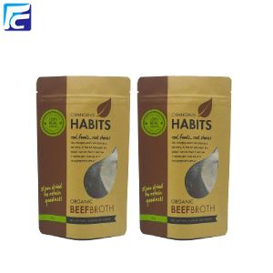 Custom Printed Foil Lined Ziplock Kraft Paper Pouches