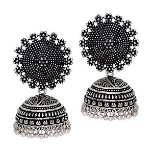 Sukkhi Classic Oxidised Filigree Jhumkis Earring for women