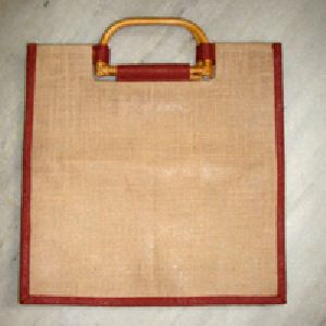 D shaped cane hnadle jute bag