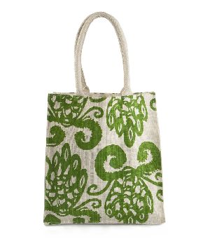 Green Printed Jute Bag
