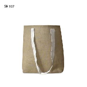 Tape Handle Jute Natural Bag