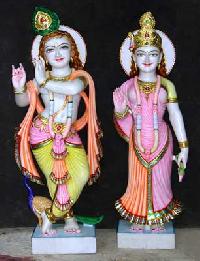 MRKS-02 Marble Radha Krishna Statues