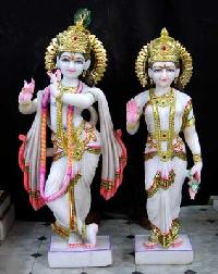MRKS-06 Marble Radha Krishna Statues