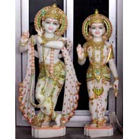 MRKS-07 Marble Radha Krishna Statues