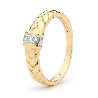 Diamond Set Plait Ring