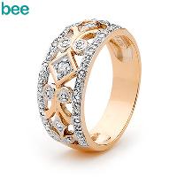 Rose gold Deco style Diamond Ring