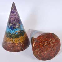 Chakra Layer Orgone Cone Pyramid