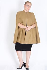 Camel Brushed Wool Cape