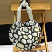 Designer abstract printed tote handbag
