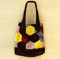 Multicolored Hexagonal Patch Woolen Handbag
