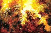 Rocks On Fire Oil Painting
