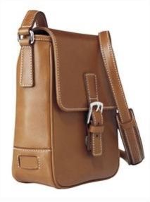 Ladies Plain Brown Leather Sling Bag
