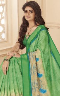 Msc7010bswarnam-Vt Ashika Swarnam Colorfull Green Dupion Saree