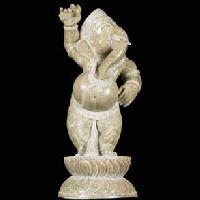 Dancing Ganesh Sculpture Holding the Vedas
