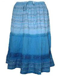 Ombre Blue Knee Length Skirt