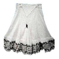 White Knee Length Skirt