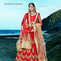 Lovable Red Fancy Net Designer Lehenga Choli