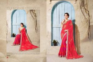 Versatile Red Georgette Designer Saree