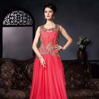 Versatile Red Georgette Gown Style Anarkali Suit