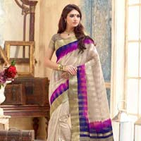 Vivid Multi Color Tussar Silk Saree