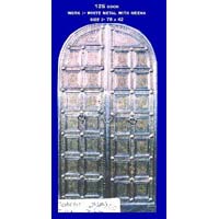 White Metal Meena Glass Work Door
