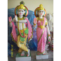 Marble Color Radha Krishna Statues