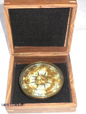 Navigation Marine Maritime Astrolabe Compass W/ Wooden Box