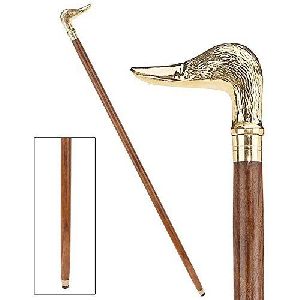 Walking Stick With Decorative Handle Fancy Wooden Craft Stick Brass Handle