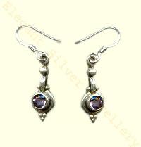 CSE-01  silver cut stone earrings