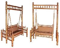 Royal Brown Gold Wooden Swing