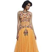 Designer Gown in Yellow Color