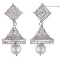 925 sterling silver jumki with pearl