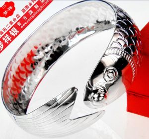 990silver Handmade Classical Chinese Silver Bangle