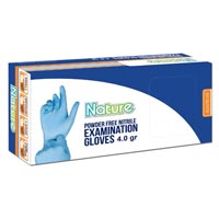Nature Nitrile Powder Free Examination Gloves 4.0gr