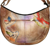 102HP Abstract Hand Painted Wide Totes