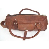 Vintage Goat Leather Duffel Travel Bag