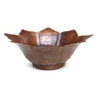copper lotus serving bowl