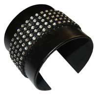 Crystal Cuff Leather Bracelet