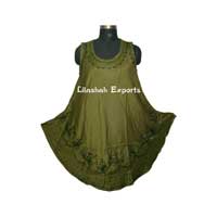 Item Code : 2689 green colored Rayon Dress
