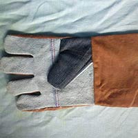 Cotton Jean Leather Gloves