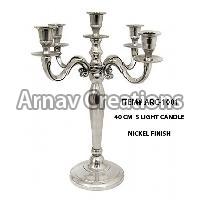 Nickel Finish Candle Holders