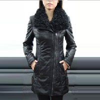 Ladies Leather Long Jacket