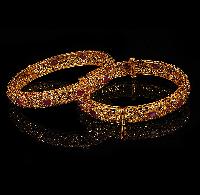 gold plated stone bangles