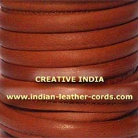 Colour Nappa Leather Cords     251 RUST BROWN